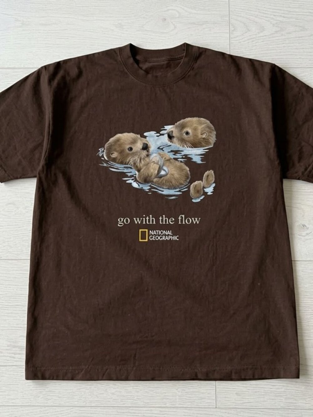 National Geographic Otter Go With The Flow Graphic T-Shirt